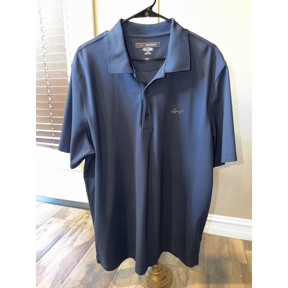 Men Blue Greg Norman Play Dry Polo Size XL - Picture 2 of 3